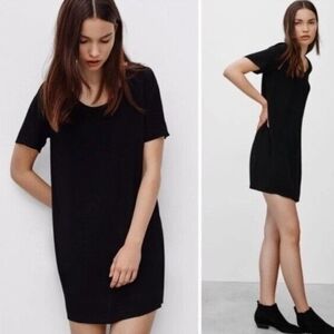 Aritzia - Wilfred Black Sheath Mini Dress Scoop Neck Short Sleeve